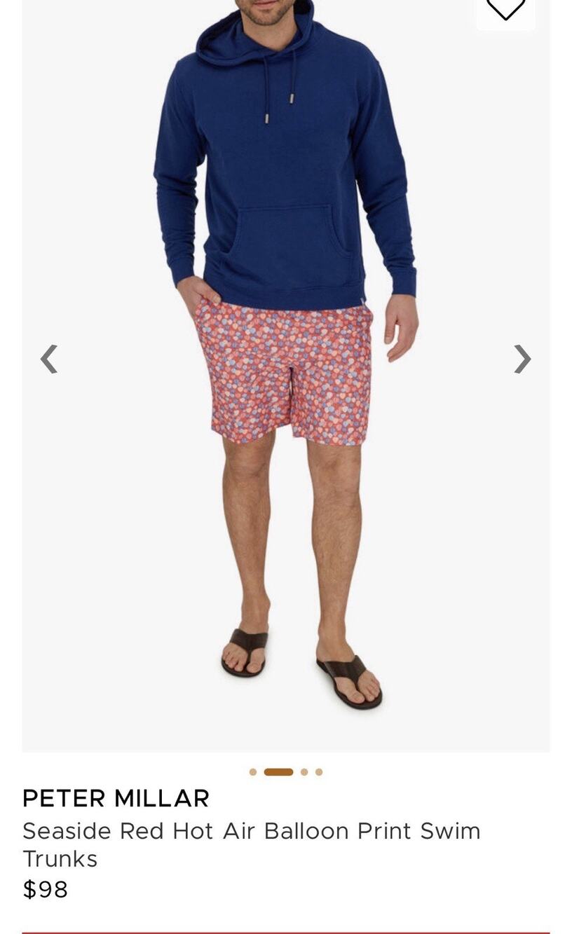 Peter Millar Seaside Collection Hot Air Balloon Swim Trunks Mens M Beach